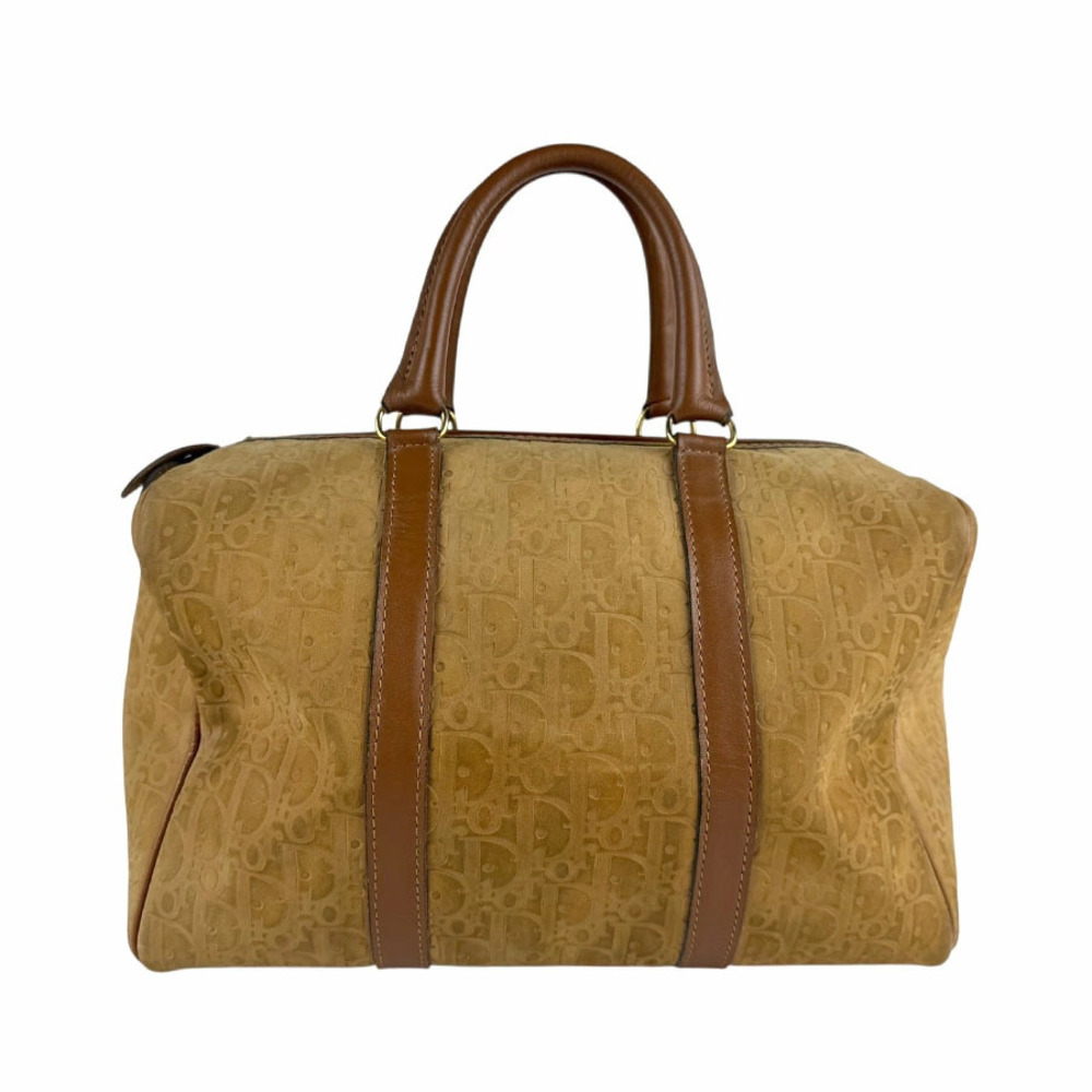 Christian Dior handbag Boston bag nubuck leather brown